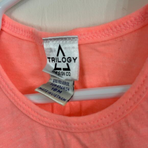 Trilogy Pink Peace Smiley Face Tank Top  Size 18 Months Pink & Black - Picture 2 of 5